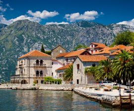 The landscape of Perast town in Montenegro
